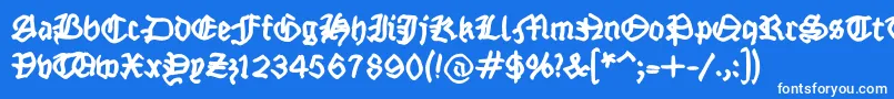 Czcionka Fraktsketchfs – białe czcionki na niebieskim tle