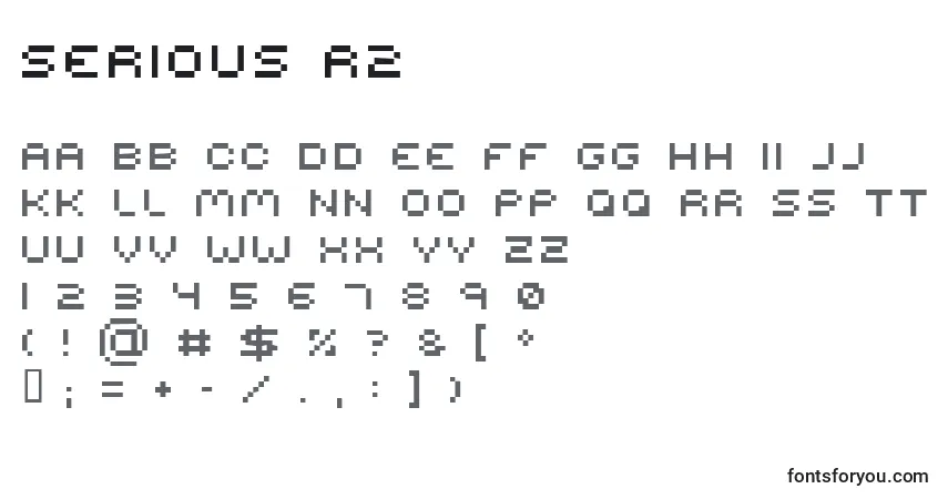Czcionka Serious R2 – alfabet, cyfry, specjalne znaki