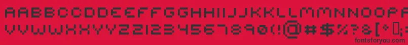 Serious R2-Schriftart – Schwarze Schriften auf rotem Hintergrund