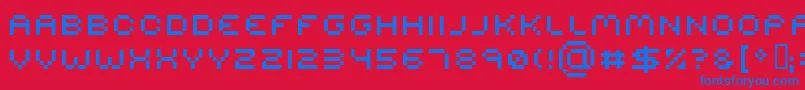 Serious R2 Font – Blue Fonts on Red Background