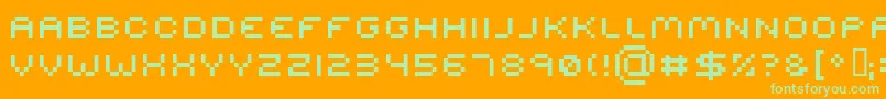 Serious R2-fontti – vihreät fontit oranssilla taustalla
