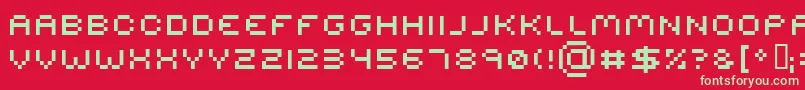 Fonte Serious R2 – fontes verdes em um fundo vermelho