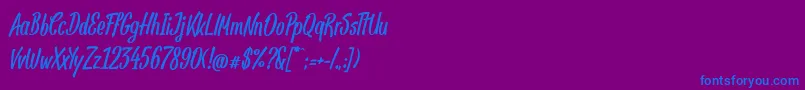 フォントPanpizza – 紫色の背景に青い文字