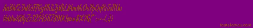 フォントPanpizza – 紫色の背景に茶色のフォント