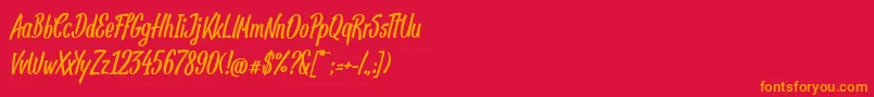 Panpizza Font – Orange Fonts on Red Background