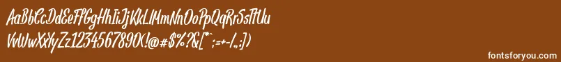 Weitere Informationen zur Panpizza-Schriftart Panpizza-Schriftart – Weiße Schriften auf braunem Hintergrund