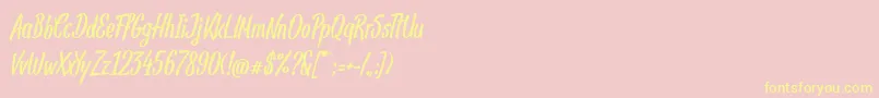 Panpizza Font – Yellow Fonts on Pink Background