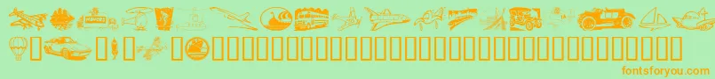 Vehicula Font – Orange Fonts on Green Background