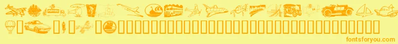 Vehicula Font – Orange Fonts on Yellow Background