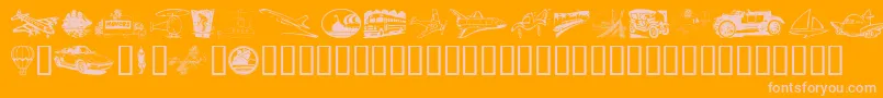 Vehicula Font – Pink Fonts on Orange Background