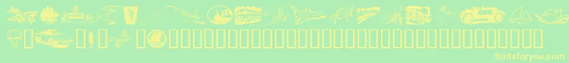 Vehicula-Schriftart – Gelbe Schriften auf grünem Hintergrund