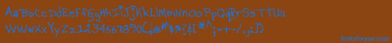 MtfMagicalMarilyn Font – Blue Fonts on Brown Background