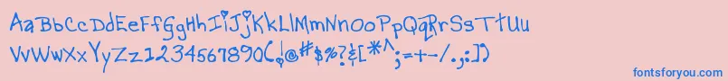 MtfMagicalMarilyn Font – Blue Fonts on Pink Background