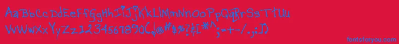 MtfMagicalMarilyn Font – Blue Fonts on Red Background