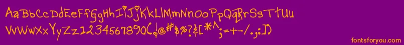 MtfMagicalMarilyn Font – Orange Fonts on Purple Background