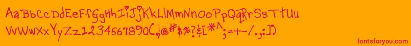 MtfMagicalMarilyn Font – Red Fonts on Orange Background