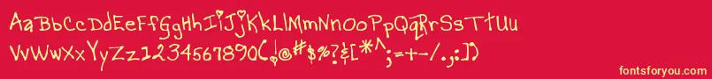 MtfMagicalMarilyn Font – Yellow Fonts on Red Background