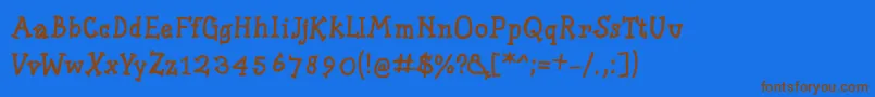 Police Slabserifwrittenbold – polices brunes sur fond bleu