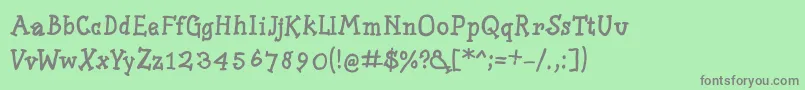Slabserifwrittenbold-Schriftart – Graue Schriften auf grünem Hintergrund