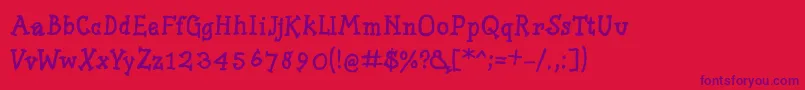フォントSlabserifwrittenbold – 赤い背景に紫のフォント