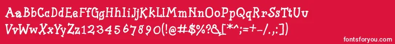 Fonte Slabserifwrittenbold – fontes brancas em um fundo vermelho