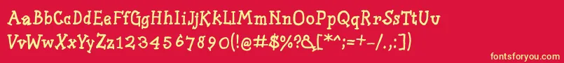 Шрифт Slabserifwrittenbold – жёлтые шрифты на красном фоне