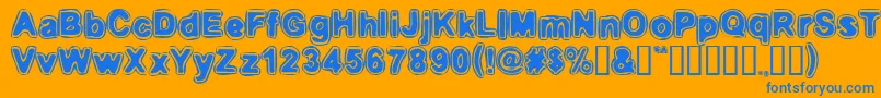 Embri Font – Blue Fonts on Orange Background