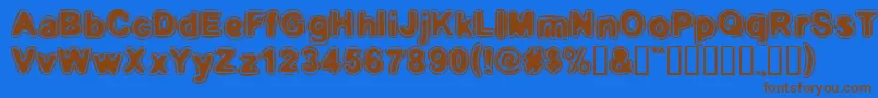 Embri Font – Brown Fonts on Blue Background