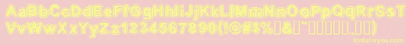 Embri-Schriftart – Gelbe Schriften auf rosa Hintergrund