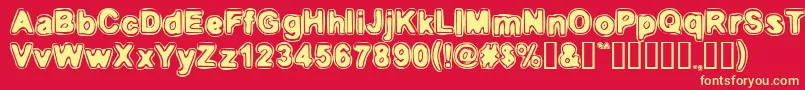 Embri Font – Yellow Fonts on Red Background