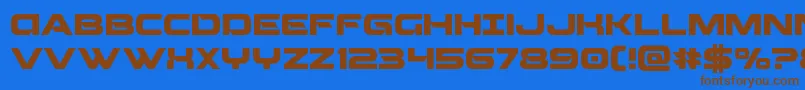 Beamweapon Font – Brown Fonts on Blue Background