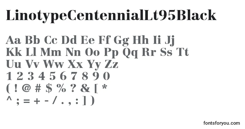 A fonte LinotypeCentennialLt95Black – alfabeto, números, caracteres especiais