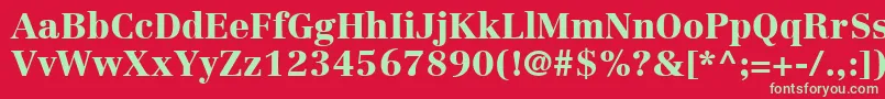 LinotypeCentennialLt95Black Font – Green Fonts on Red Background