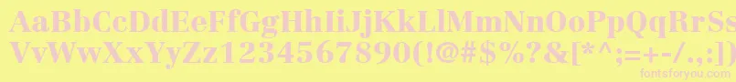 Fonte LinotypeCentennialLt95Black – fontes rosa em um fundo amarelo