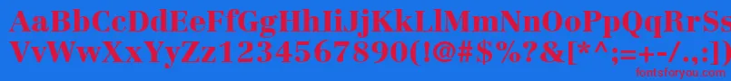 LinotypeCentennialLt95Black Font – Red Fonts on Blue Background