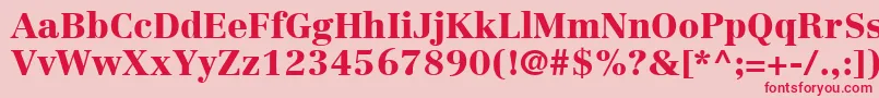 Weitere Informationen zur LinotypeCentennialLt95Black-Schriftart LinotypeCentennialLt95Black-Schriftart – Rote Schriften auf rosa Hintergrund