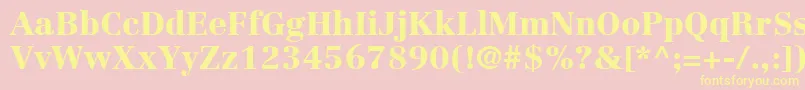 Saiba mais sobre a fonte LinotypeCentennialLt95Black Fonte LinotypeCentennialLt95Black – fontes amarelas em um fundo rosa
