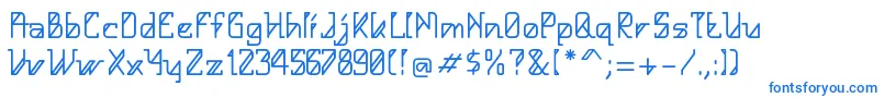 フォントHelloAlpha – 白い背景に青い文字