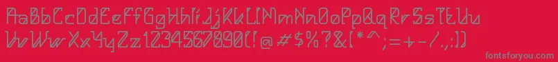フォントHelloAlpha – 赤い背景に灰色の文字