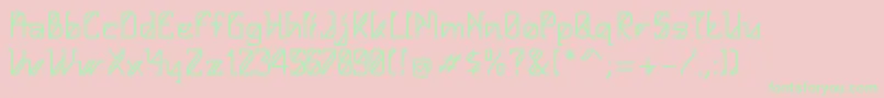 HelloAlpha Font – Green Fonts on Pink Background