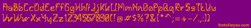 フォントHelloAlpha – 紫色の背景にオレンジのフォント