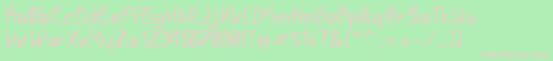 HelloAlpha Font – Pink Fonts on Green Background