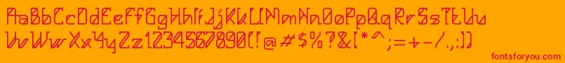 fuente HelloAlpha – Fuentes Rojas Sobre Fondo Naranja
