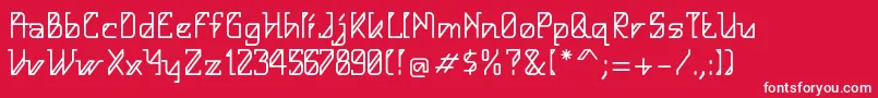 フォントHelloAlpha – 赤い背景に白い文字