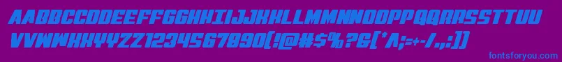 Virginhybridcond Font – Blue Fonts on Purple Background