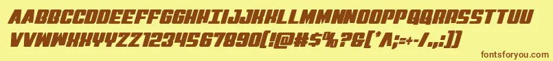 Virginhybridcond Font – Brown Fonts on Yellow Background