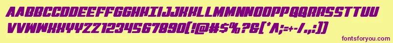 Virginhybridcond Font – Purple Fonts on Yellow Background