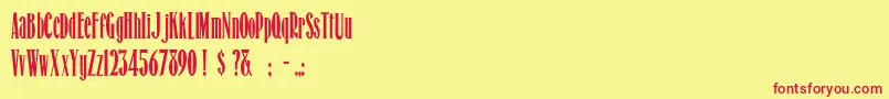 HonestMerchant Font – Red Fonts on Yellow Background