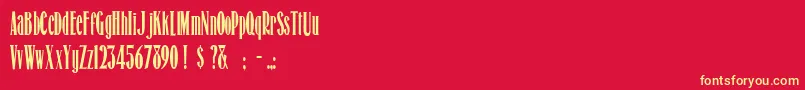 HonestMerchant Font – Yellow Fonts on Red Background