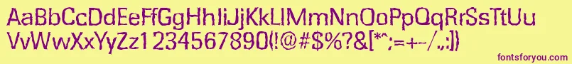 RochesterrandomRegular Font – Purple Fonts on Yellow Background